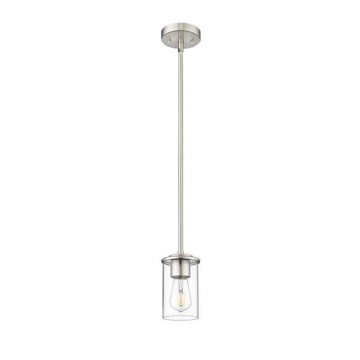 Thayer Brushed Nickel 1 Light Mini-Pendant Z-Lite 742MP-BN | theLightShop