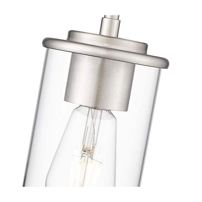 Thayer Brushed Nickel 1 Light Mini-Pendant Z-Lite 742MP-BN | theLightShop