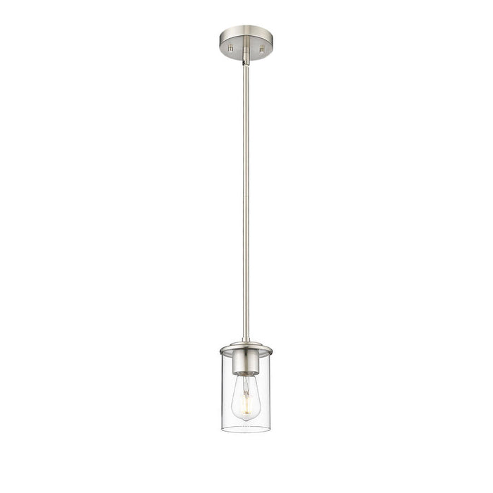 Thayer Brushed Nickel 1 Light Mini-Pendant Z-Lite 742MP-BN | theLightShop
