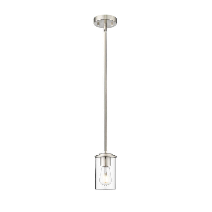 Thayer Brushed Nickel 1 Light Mini-Pendant Z-Lite 742MP-BN | theLightShop