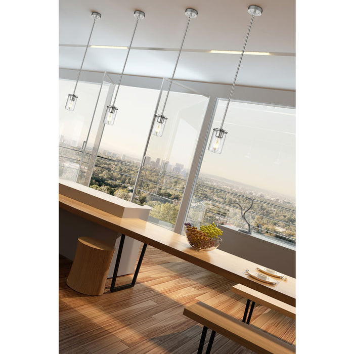 Thayer Brushed Nickel 1 Light Mini-Pendant Z-Lite 742MP-BN | theLightShop