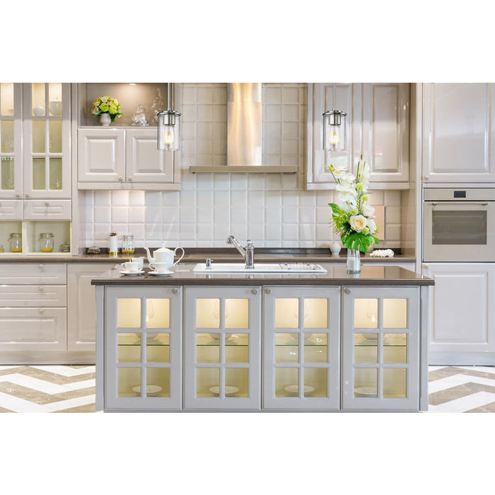 Thayer Brushed Nickel 1 Light Mini-Pendant Z-Lite 742MP-BN | theLightShop