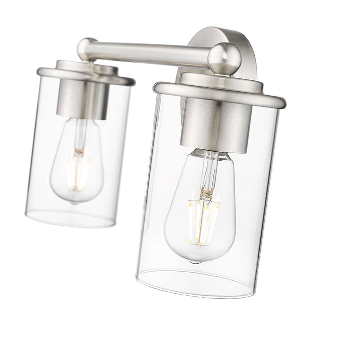 Thayer Brushed Nickel 2 Light Vanity Light Z-Lite 742-2V-BN | theLightShop