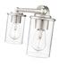 Thayer Brushed Nickel 2 Light Vanity Light Z-Lite 742-2V-BN | theLightShop