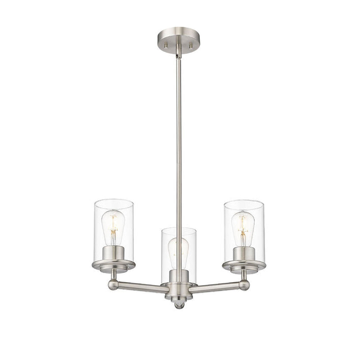 Thayer Brushed Nickel 3 Light Chandelier Z-Lite 742-3BN | theLightShop