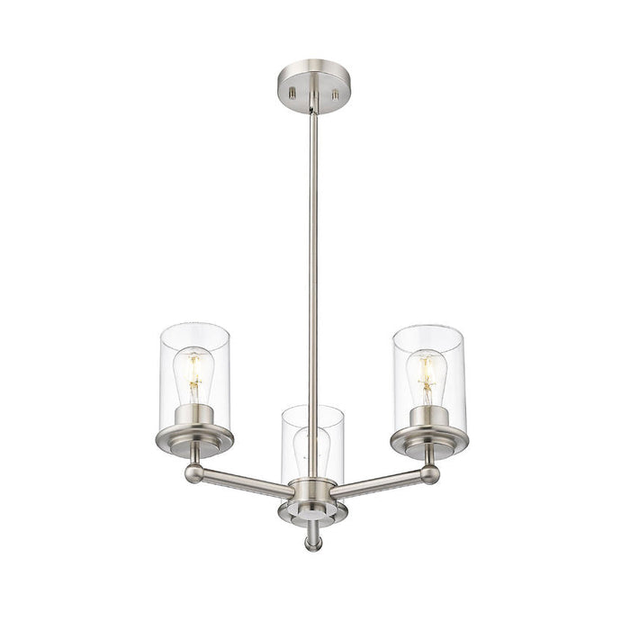 Thayer Brushed Nickel 3 Light Chandelier Z-Lite 742-3BN | theLightShop