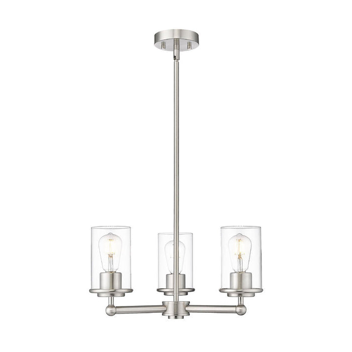 Thayer Brushed Nickel 3 Light Chandelier Z-Lite 742-3BN | theLightShop