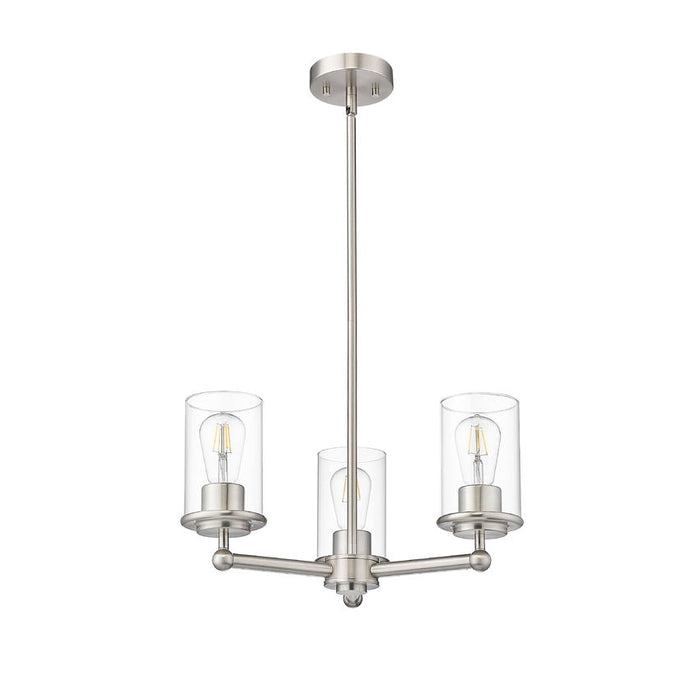 Thayer Brushed Nickel 3 Light Chandelier Z-Lite 742-3BN | theLightShop