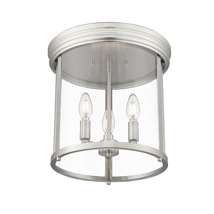 Thayer Brushed Nickel 3 Light Flushmount Z-Lite 742F13-BN | theLightShop