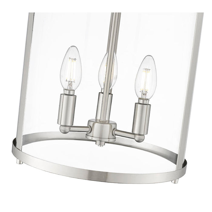 Thayer Brushed Nickel 3 Light Flushmount Z-Lite 742F13-BN | theLightShop
