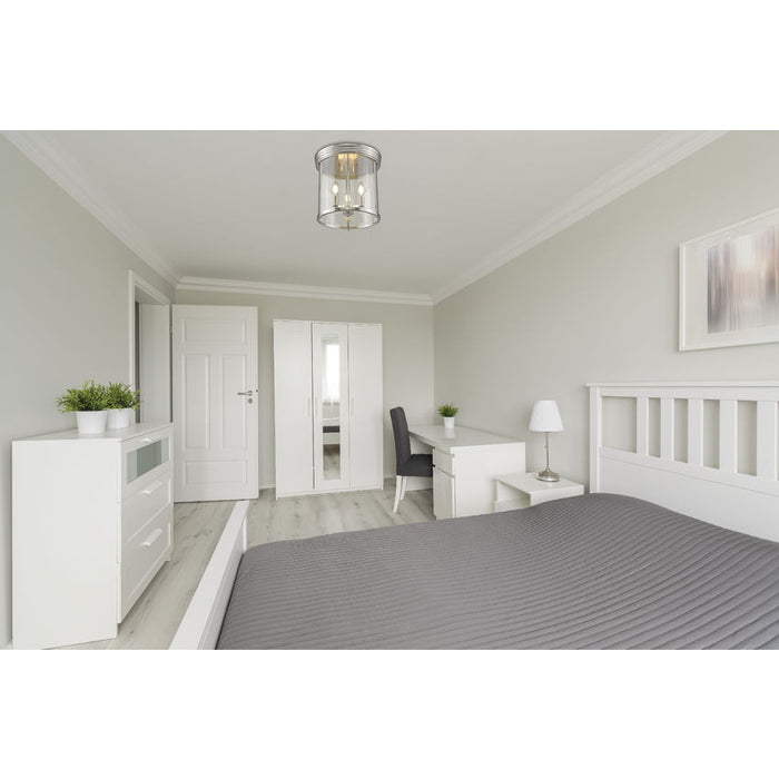 Thayer Brushed Nickel 3 Light Flushmount Z-Lite 742F13-BN | theLightShop