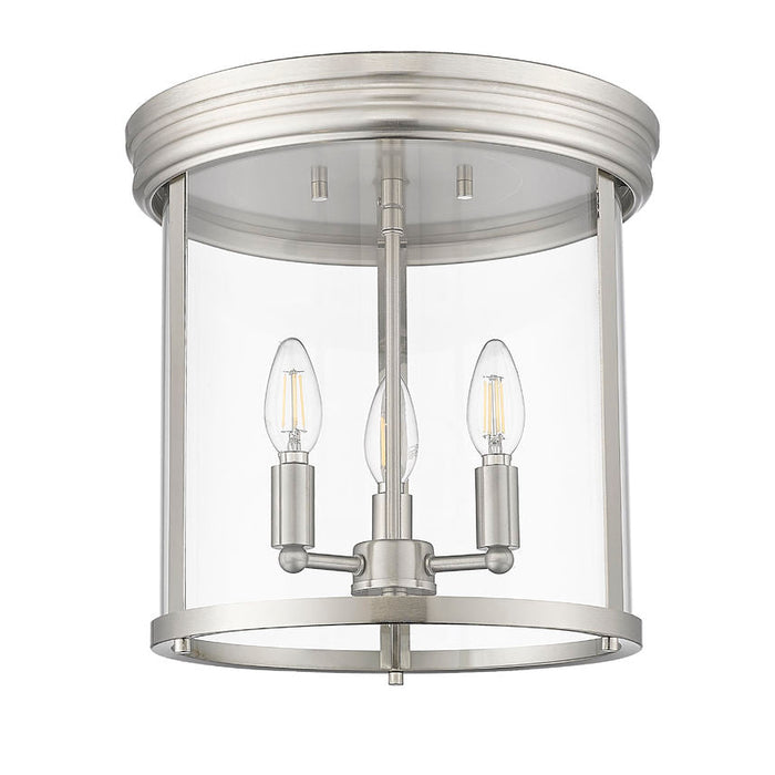 Thayer Brushed Nickel 3 Light Flushmount Z-Lite 742F13-BN | theLightShop
