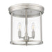 Thayer Brushed Nickel 3 Light Flushmount Z-Lite 742F13-BN | theLightShop