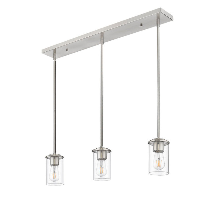 Thayer Brushed Nickel 3 Light Linear Pendant Z-Lite 742MP-3BN | theLightShop