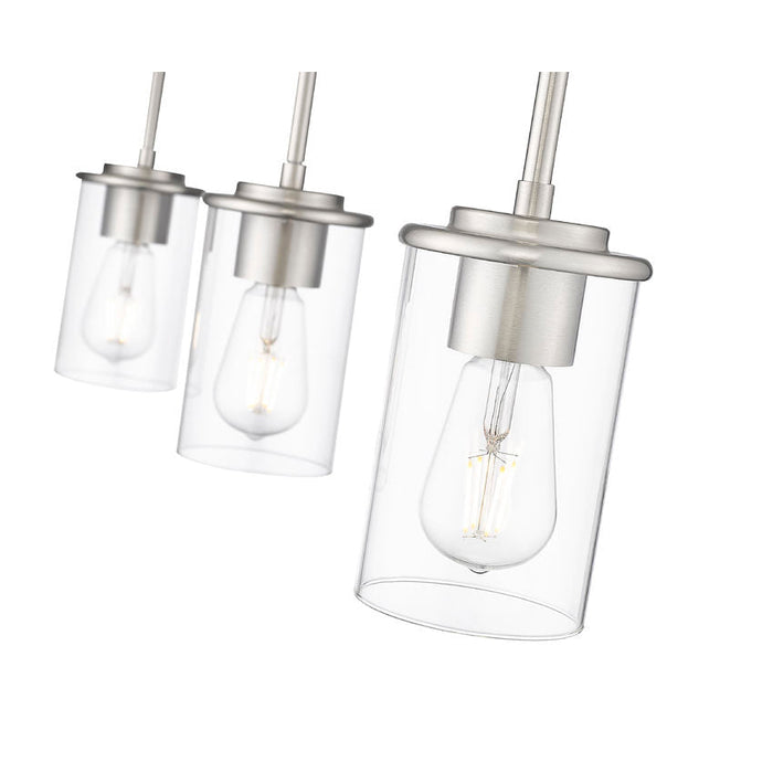 Thayer Brushed Nickel 3 Light Linear Pendant Z-Lite 742MP-3BN | theLightShop