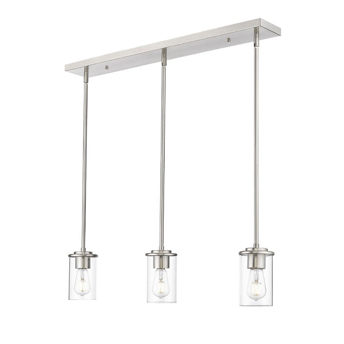 Thayer Brushed Nickel 3 Light Linear Pendant Z-Lite 742MP-3BN | theLightShop