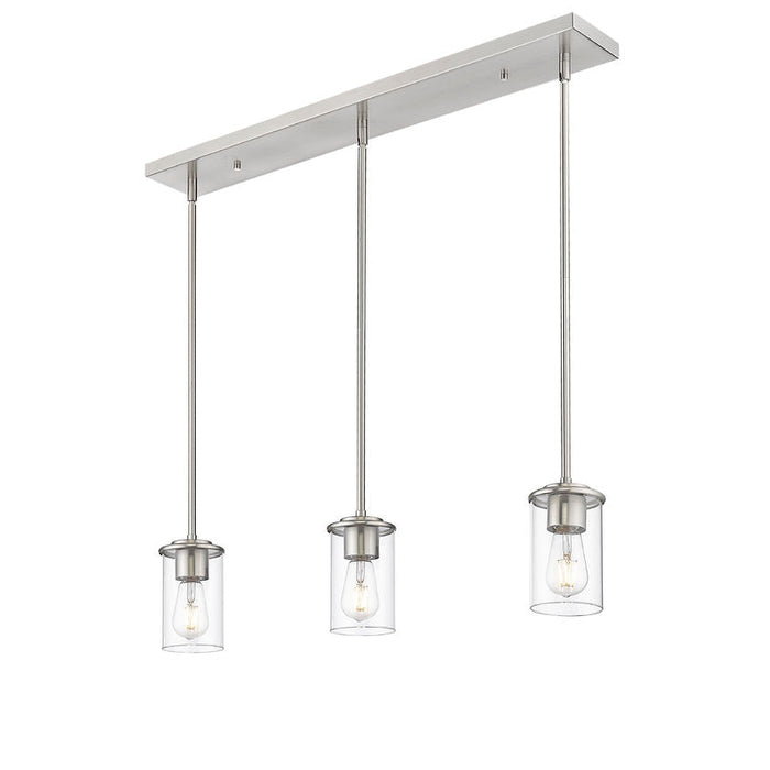 Thayer Brushed Nickel 3 Light Linear Pendant Z-Lite 742MP-3BN | theLightShop