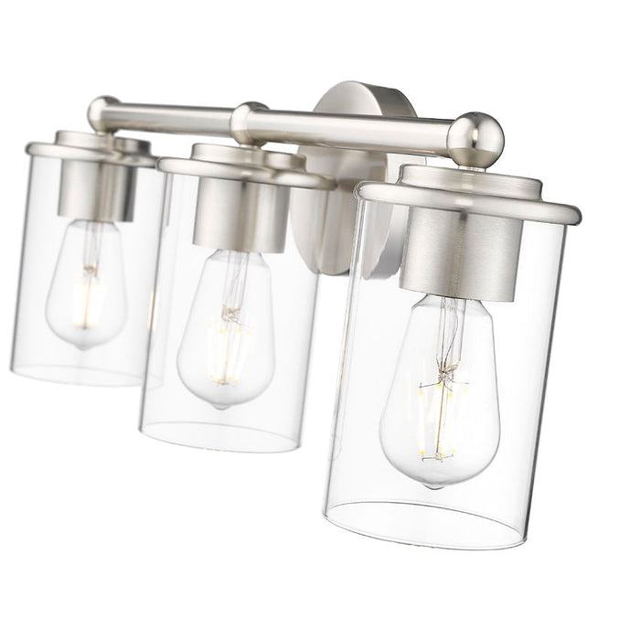 Thayer Brushed Nickel 3 Light Vanity Light Z-Lite 742-3V-BN | theLightShop