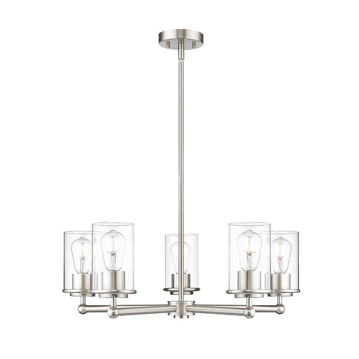Thayer Brushed Nickel 5 Light Chandelier Z-Lite 742-5BN | theLightShop