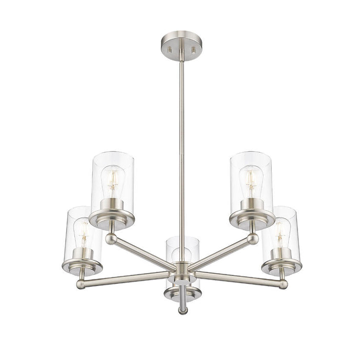 Thayer Brushed Nickel 5 Light Chandelier Z-Lite 742-5BN | theLightShop