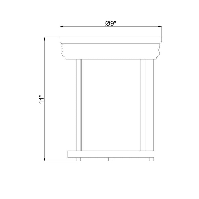 Thayer Luxe Gold 1 Light Flushmount Z-Lite 742F9-LG | theLightShop