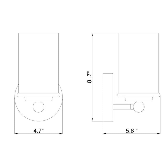 Thayer Luxe Gold 1 Light Wall Sconce Z-Lite 742-1S-LG | theLightShop