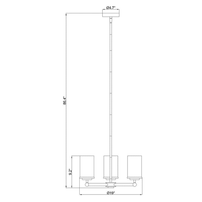 Thayer Luxe Gold 3 Light Chandelier Z-Lite 742-3LG | theLightShop