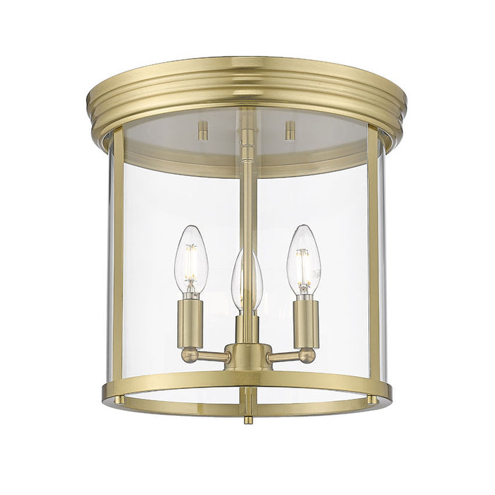 Thayer Luxe Gold 3 Light Flushmount Z-Lite 742F13-LG | theLightShop