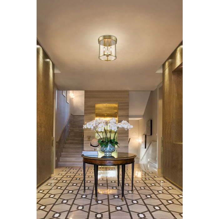 Thayer Luxe Gold 3 Light Flushmount Z-Lite 742F13-LG | theLightShop