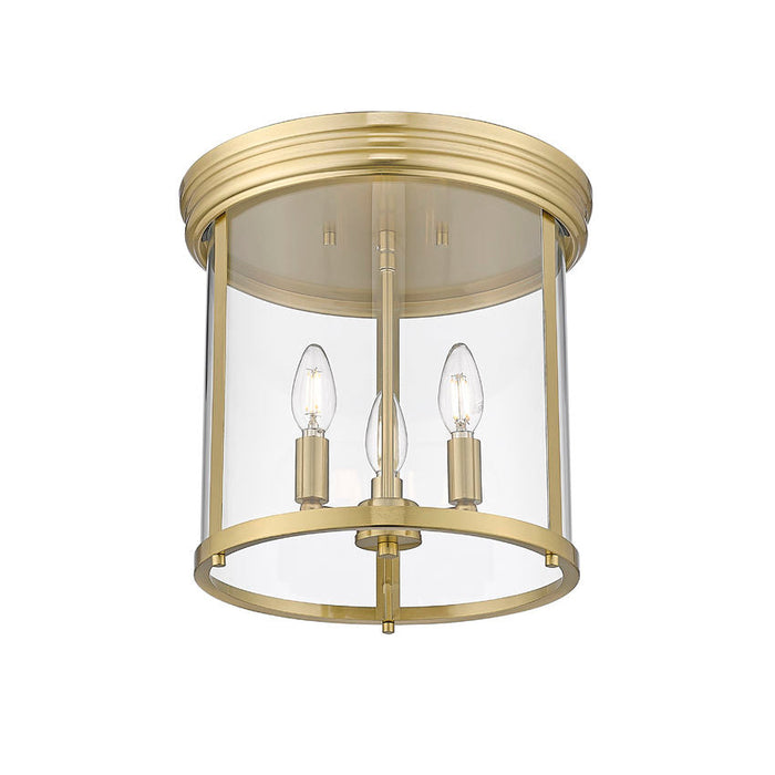 Thayer Luxe Gold 3 Light Flushmount Z-Lite 742F13-LG | theLightShop