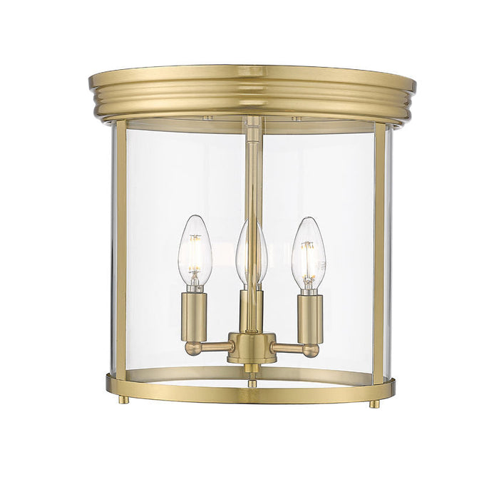 Thayer Luxe Gold 3 Light Flushmount Z-Lite 742F13-LG | theLightShop