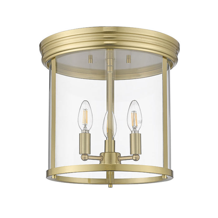 Thayer Luxe Gold 3 Light Flushmount Z-Lite 742F13-LG | theLightShop