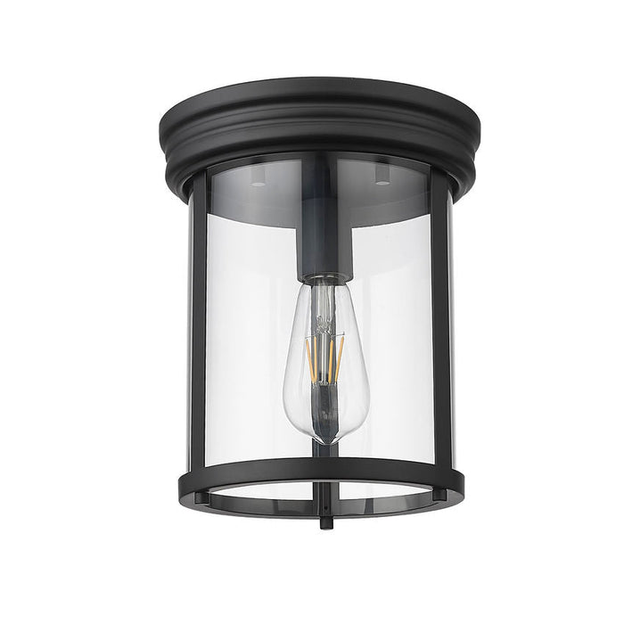 Thayer Matte Black 1 Light Flushmount Z-Lite 742F9-MB | theLightShop