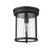 Thayer Matte Black 1 Light Flushmount Z-Lite 742F9-MB | theLightShop