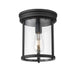 Thayer Matte Black 1 Light Flushmount Z-Lite 742F9-MB | theLightShop