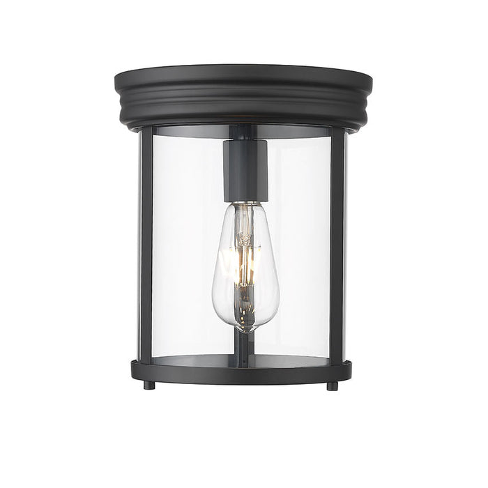 Thayer Matte Black 1 Light Flushmount Z-Lite 742F9-MB | theLightShop