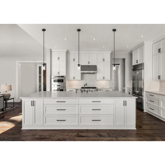 Thayer Matte Black 1 Light Mini-Pendant Z-Lite 742MP-MB | theLightShop