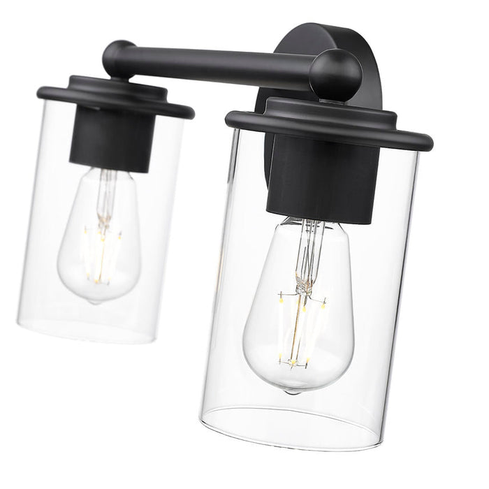 Thayer Matte Black 2 Light Vanity Light Z-Lite 742-2V-MB | theLightShop