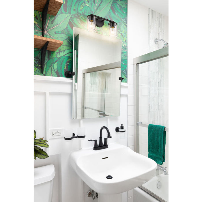 Thayer Matte Black 2 Light Vanity Light Z-Lite 742-2V-MB | theLightShop