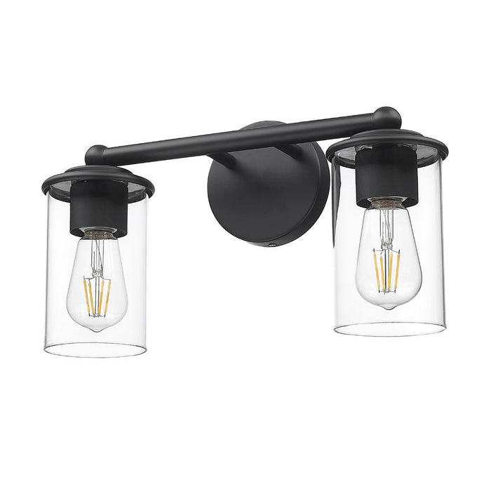 Thayer Matte Black 2 Light Vanity Light Z-Lite 742-2V-MB | theLightShop