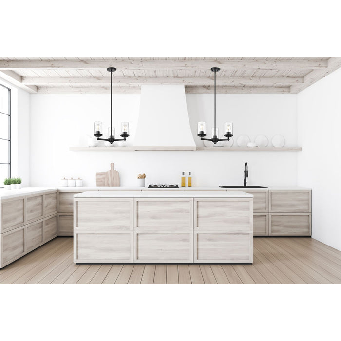 Thayer Matte Black 3 Light Chandelier Z-Lite 742-3MB | theLightShop