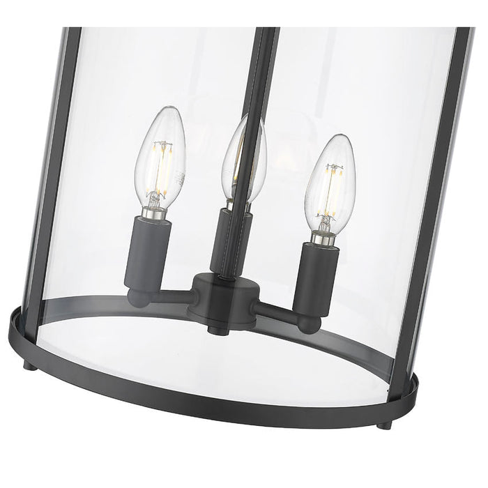 Thayer Matte Black 3 Light Flushmount Z-Lite 742F13-MB | theLightShop