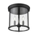 Thayer Matte Black 3 Light Flushmount Z-Lite 742F13-MB | theLightShop