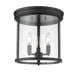 Thayer Matte Black 3 Light Flushmount Z-Lite 742F13-MB | theLightShop