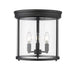 Thayer Matte Black 3 Light Flushmount Z-Lite 742F13-MB | theLightShop