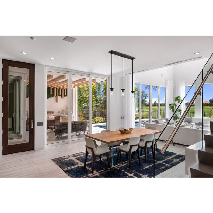 Thayer Matte Black 3 Light Linear Pendant Z-Lite 742MP-3MB | theLightShop