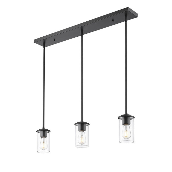 Thayer Matte Black 3 Light Linear Pendant Z-Lite 742MP-3MB | theLightShop