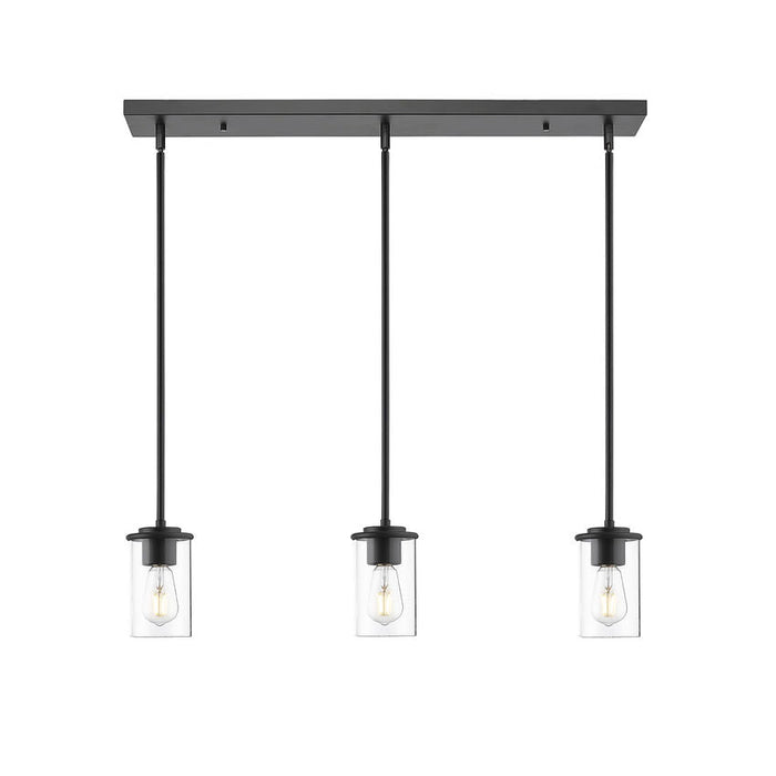 Thayer Matte Black 3 Light Linear Pendant Z-Lite 742MP-3MB | theLightShop