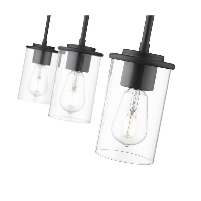 Thayer Matte Black 3 Light Linear Pendant Z-Lite 742MP-3MB | theLightShop