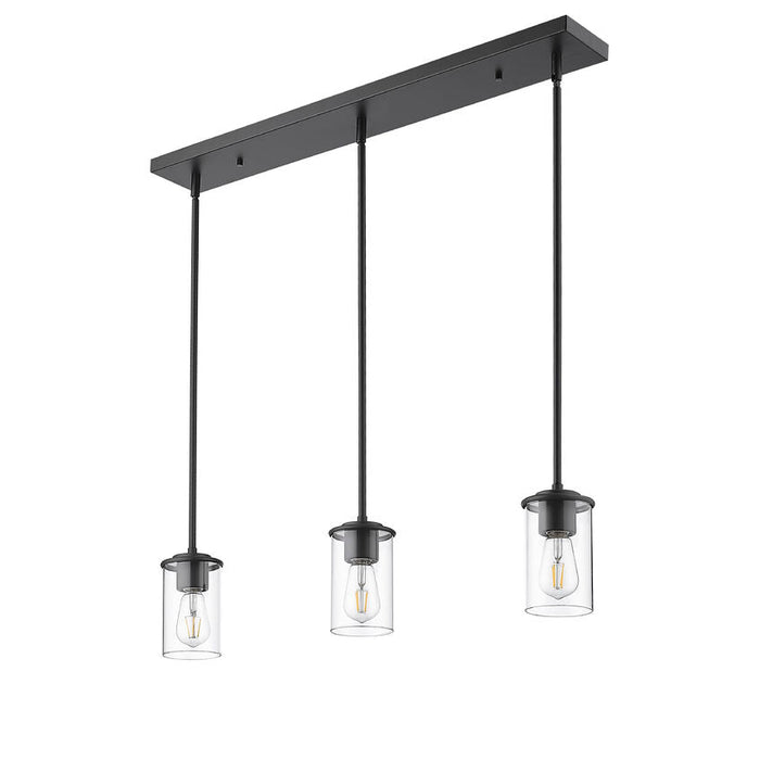 Thayer Matte Black 3 Light Linear Pendant Z-Lite 742MP-3MB | theLightShop